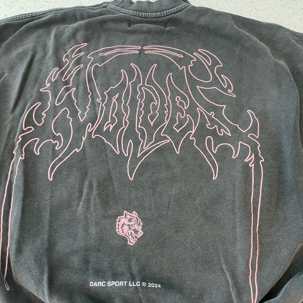 Darc Sport Black Crewneck Sweater with Pink Graphic